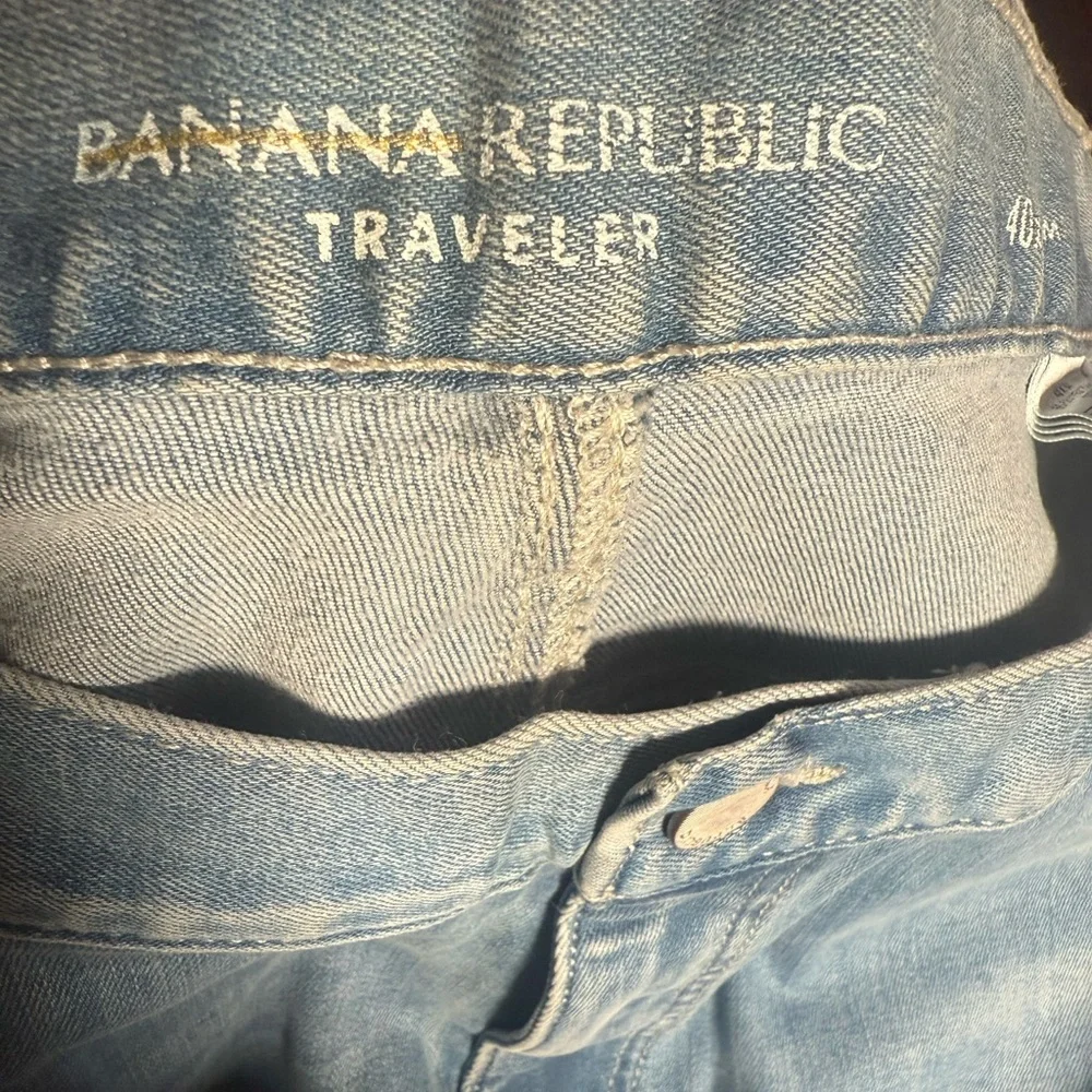 Banana Republic Slim LuxeTraveler mens jeans 40 x 32 NWOT light wash‎ Spring